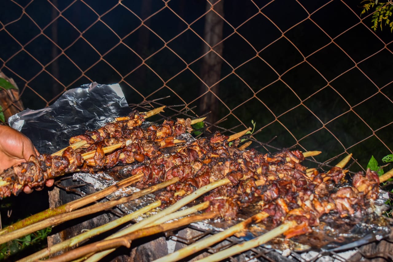 Nyama Choma with Sukuma Wiki and Pili Pili Sauce